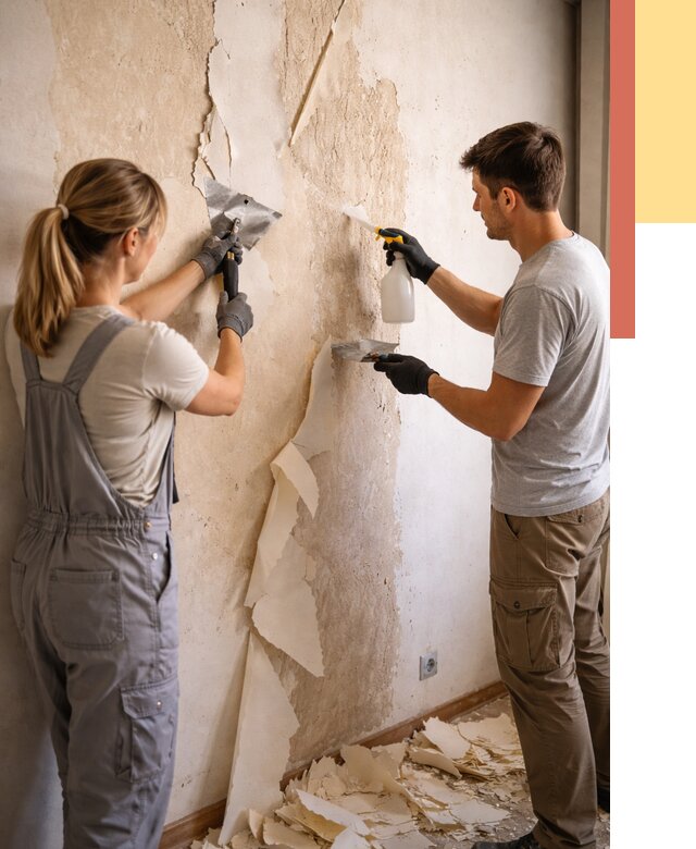 Снятие старых обоев в Киржаче от 5413 руб. под ключ недорого | ОТДЕЛОЧНИК-Крж