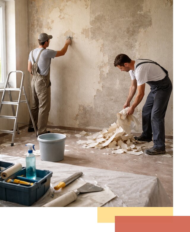 Снятие старых обоев в Киржаче быстро и качественно