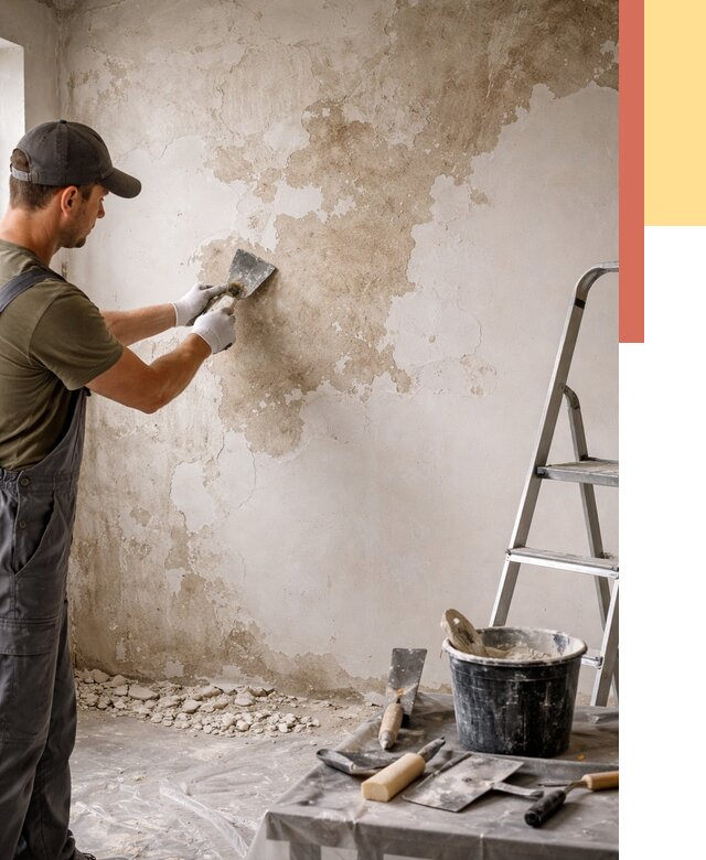 Снятие старой шпаклевки в Киржаче от 1907 руб. — быстро и недорого | ОТДЕЛОЧНИК-Крж