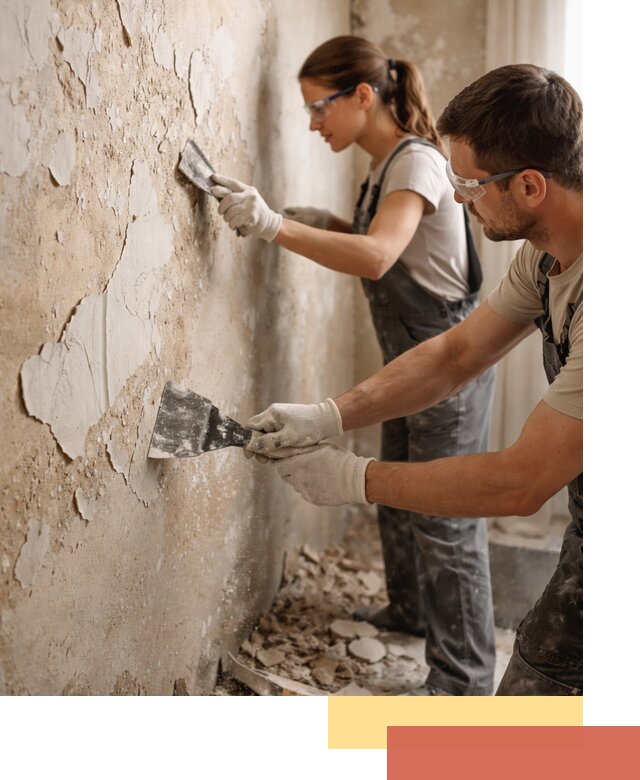 Снятие старой шпаклевки и подготовка поверхностей в Киржаче