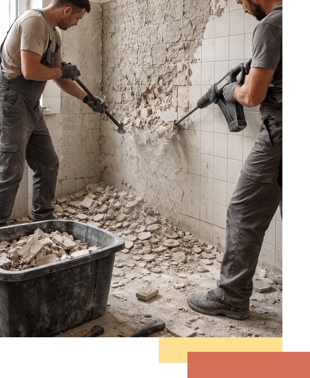 Демонтаж плитки со стен в Киржаче быстро и аккуратно