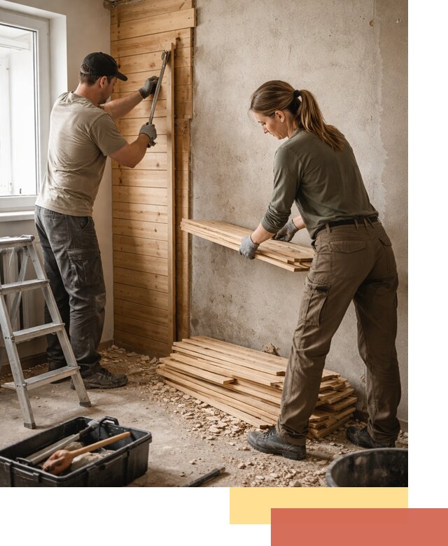 Демонтаж вагонки со стен в Киржаче — профессиональный демонтаж