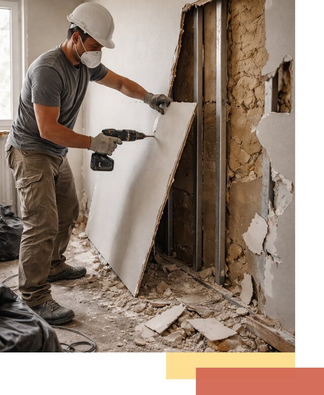 Демонтаж гипсокартона со стен в Киржаче качественно и быстро