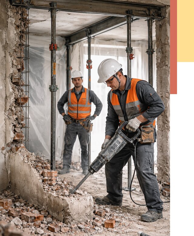 Снос несущих стен в Киржаче от 10568 руб. — демонтаж несущей стены под ключ | ОТДЕЛОЧНИК-Крж