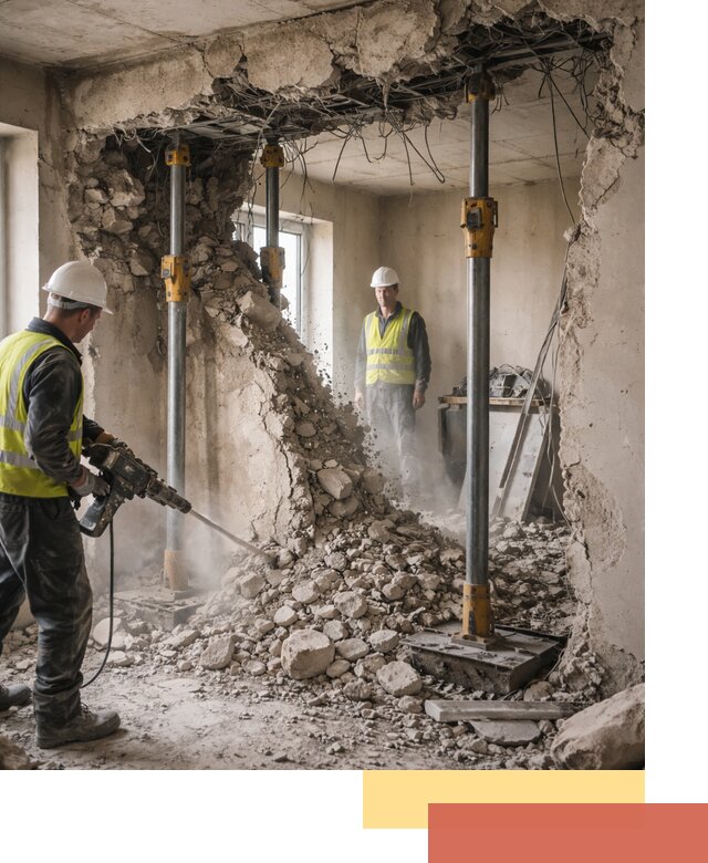 Снос несущих стен в Киржаче с гарантией безопасности и качества