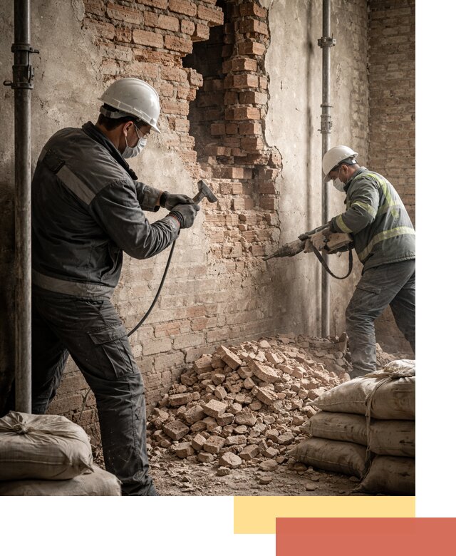 Демонтаж кирпичных стен в Киржаче быстро и безопасно