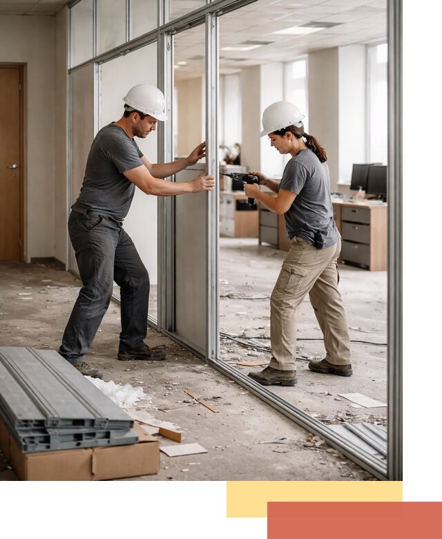 Демонтаж алюминиевых перегородок в Киржаче быстро и аккуратно