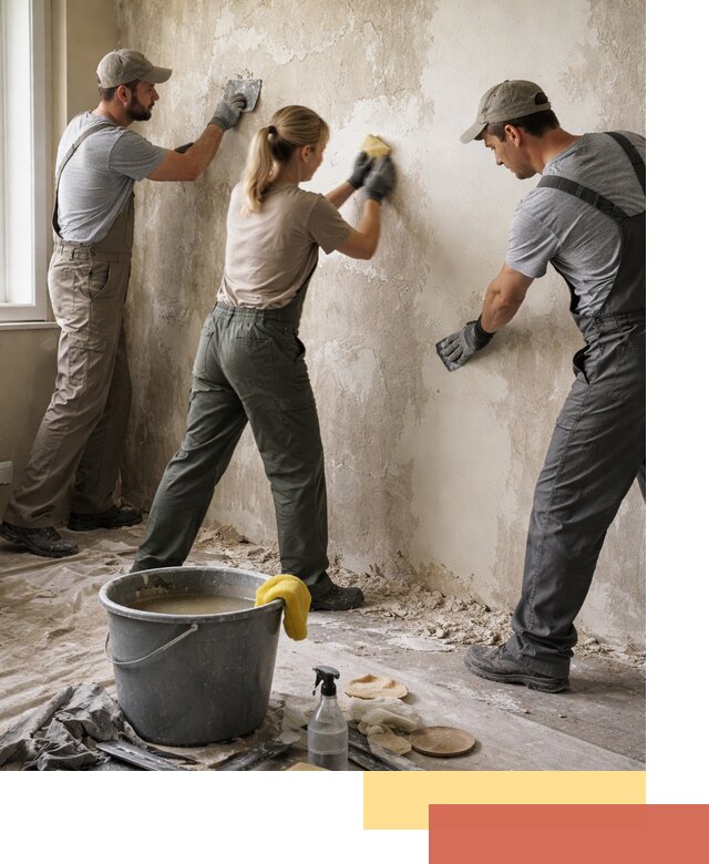 Очистка стен от клея и грунтовки в Киржаче качественно и быстро