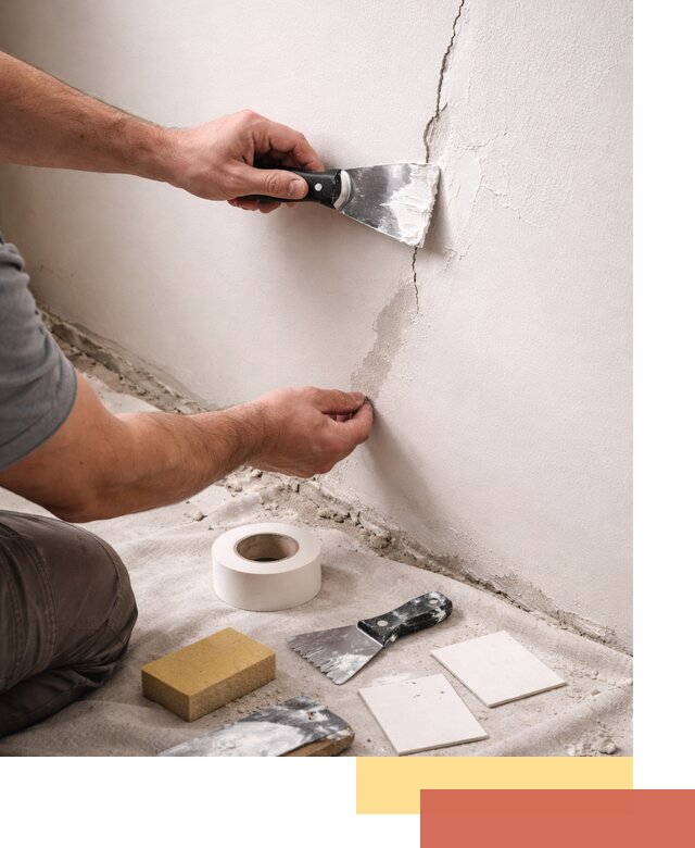 Заделка трещин и сколов в стенах и потолках в Киржаче