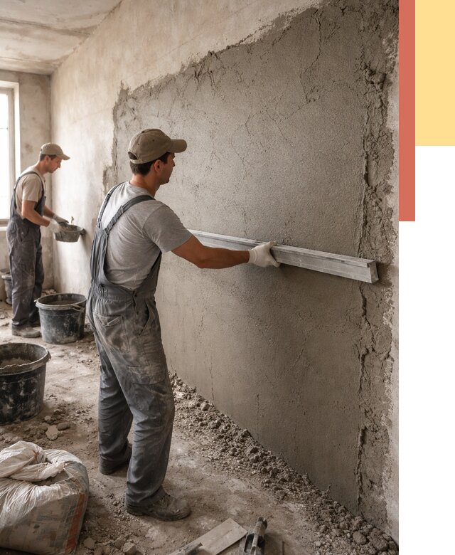 Цементная штукатурка стен в Киржаче от 4640 руб/м2 — быстро и недорого | ОТДЕЛОЧНИК-Крж