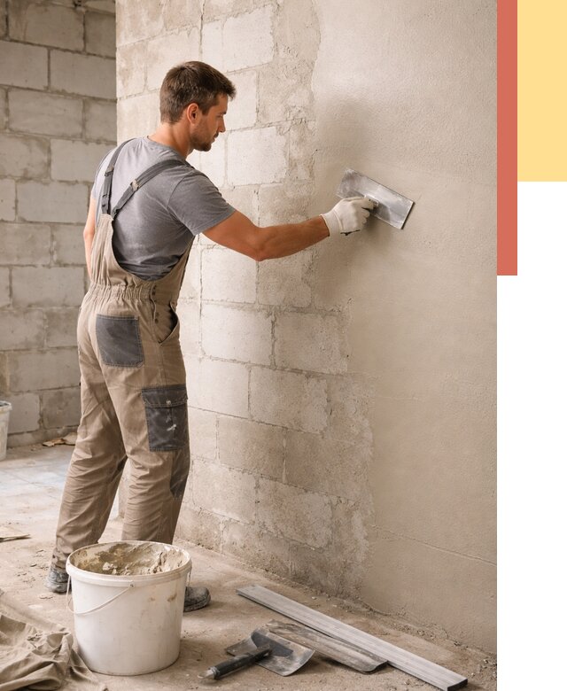 Штукатурка стен из газобетона в Киржаче от 2165 руб./м2 — быстро и недорого | ОТДЕЛОЧНИК-Крж