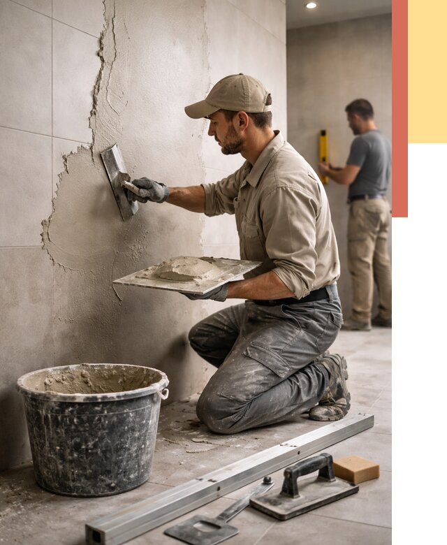 Штукатурка стен в ванной в Киржаче от 4640 руб./м² — выравнивание под ключ | ОТДЕЛОЧНИК-Крж