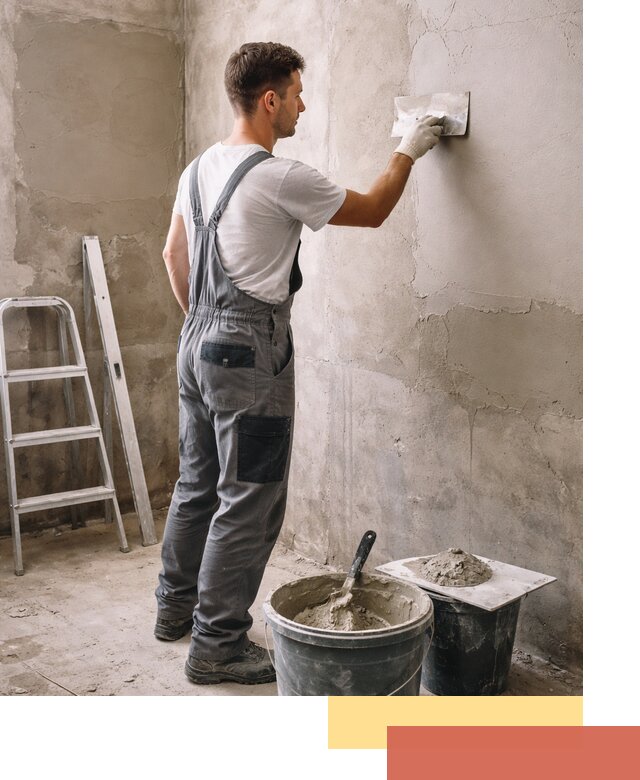 Штукатурка стен в ванной под ключ в Киржаче