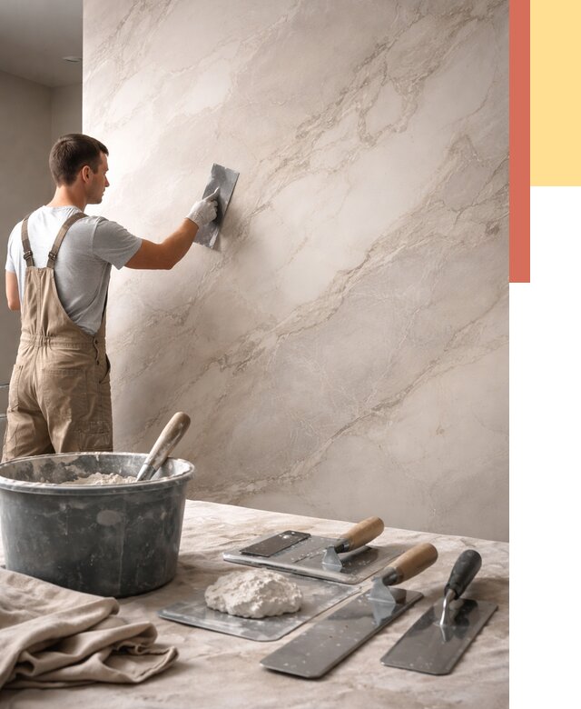 Декоративная штукатурка под мрамор в Киржаче от 2887 руб./м² — быстро и недорого | ОТДЕЛОЧНИК-Крж