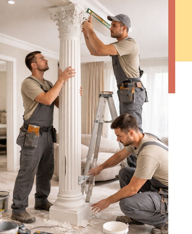 Установка декоративных колонн в Киржаче от 12372 руб. под ключ | ОТДЕЛОЧНИК-Крж