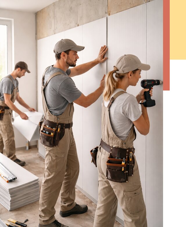 Монтаж ПВХ панелей на стены в Киржаче от 464 руб/м2 — быстро и недорого | ОТДЕЛОЧНИК-Крж