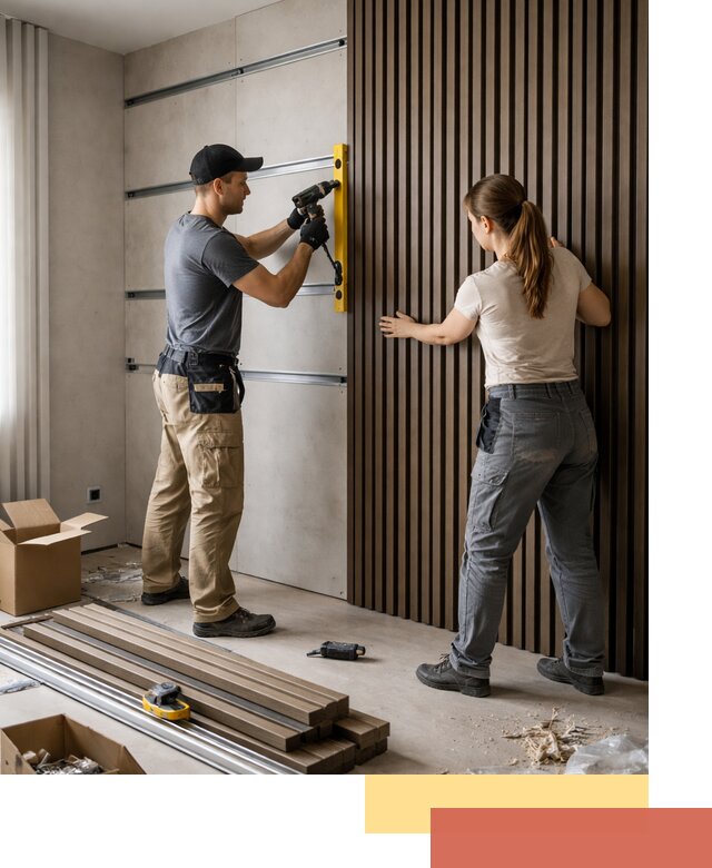 Монтаж реечных панелей на стены в Киржаче