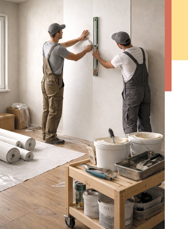 Поклейка стеклообоев в Киржаче от 6702 руб. за м2 — быстро и недорого | ОТДЕЛОЧНИК-Крж