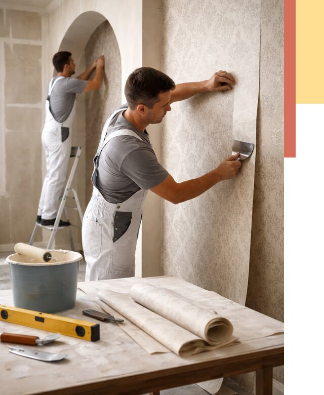 Поклейка обоев на сложные стены в Киржаче от 2887 руб. под ключ | ОТДЕЛОЧНИК-Крж