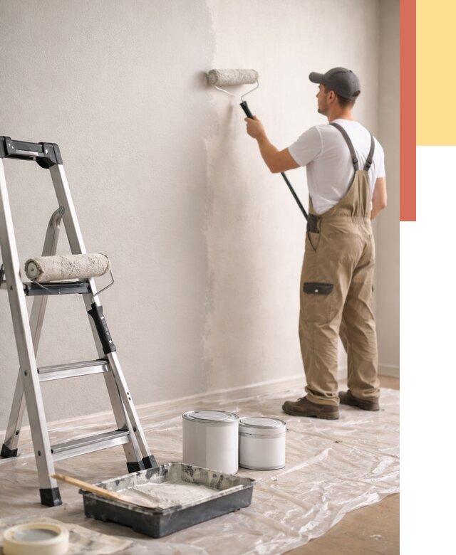 Покраска стен латексной краской в Киржаче от 4640 руб. за м2 | ОТДЕЛОЧНИК-Крж