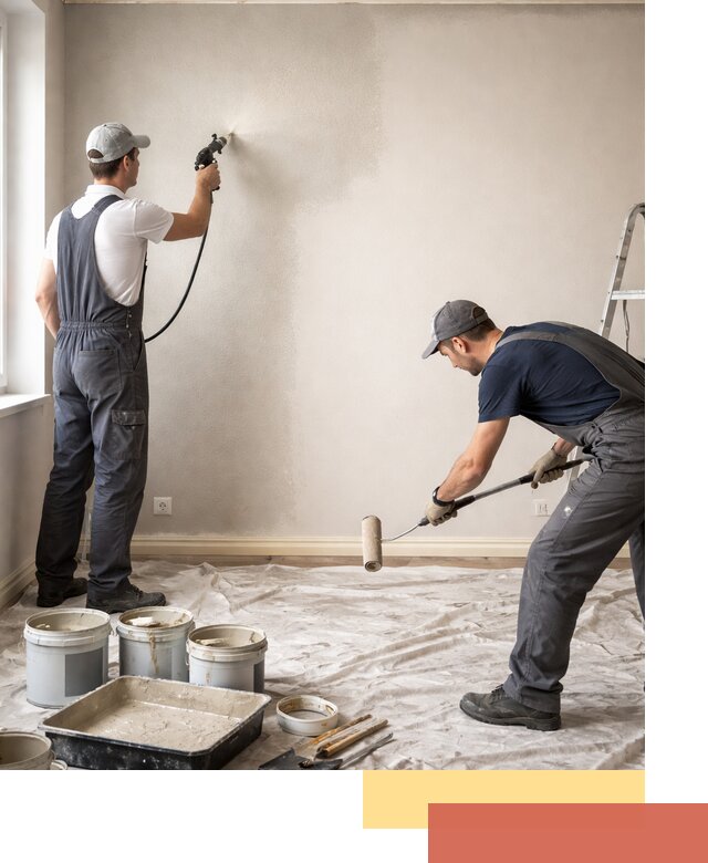 Покраска стен моющейся краской и защита поверхностей в Киржаче