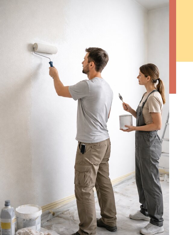 Окраска стен по стеклохолсту в Киржаче от 4640 руб/м² под ключ | ОТДЕЛОЧНИК-Крж