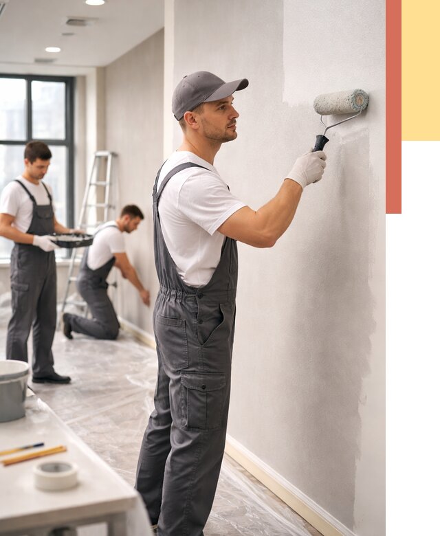 Покраска стен в офисе в Киржаче от 8764 руб. — быстро и недорого | ОТДЕЛОЧНИК-Крж