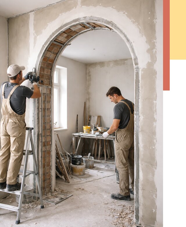 Устройство арочного проема в Киржаче от 9795 руб. под ключ — быстро и недорого | ОТДЕЛОЧНИК-Крж