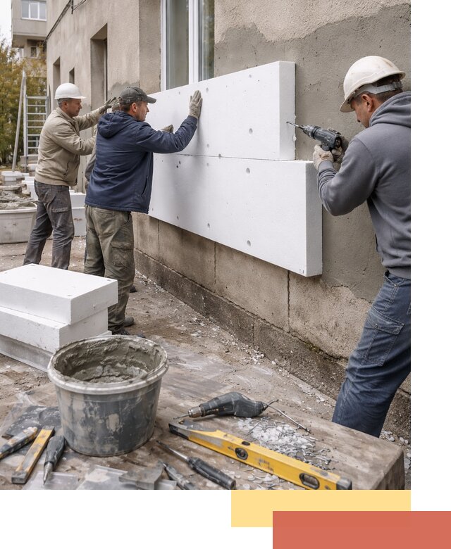 Утепление наружных стен пенопластом в Киржаче