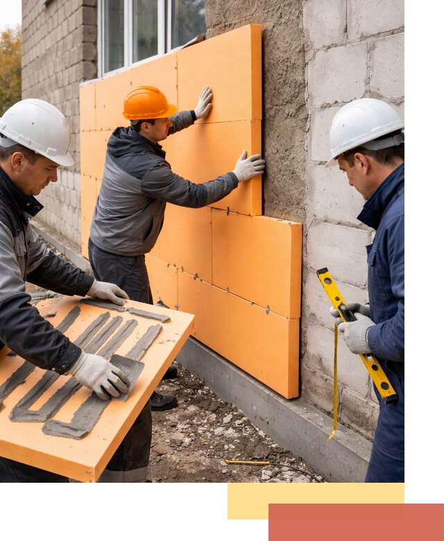 Утепление фасада пеноплексом под ключ в Киржаче