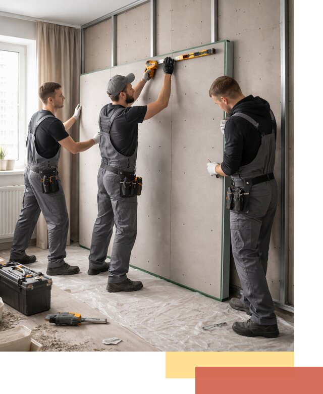 Шумоизоляция стен панелями ЗИПС в Киржаче для жилых и коммерческих помещений