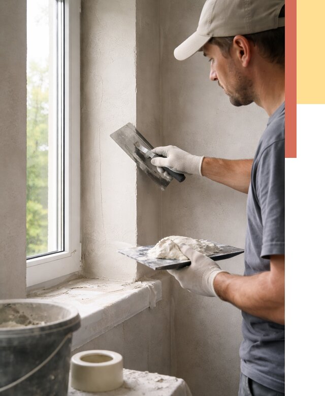 Штукатурка откосов в Киржаче от 4640 руб/м² — услуги и выравнивание под ключ | ОТДЕЛОЧНИК-Крж