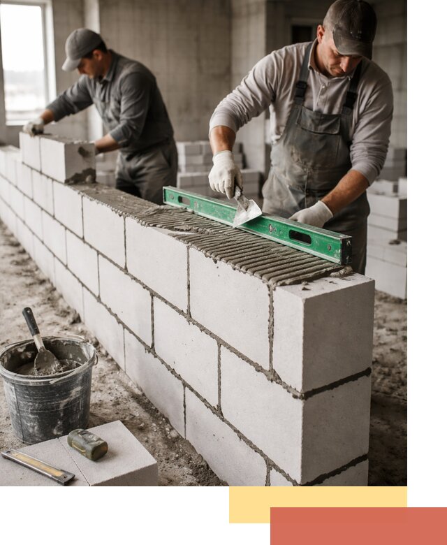 Кладка перегородок из газобетона в Киржаче быстро и качественно