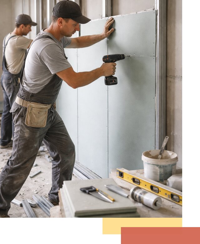 Кладка влагостойких перегородок ПГП в Киржаче