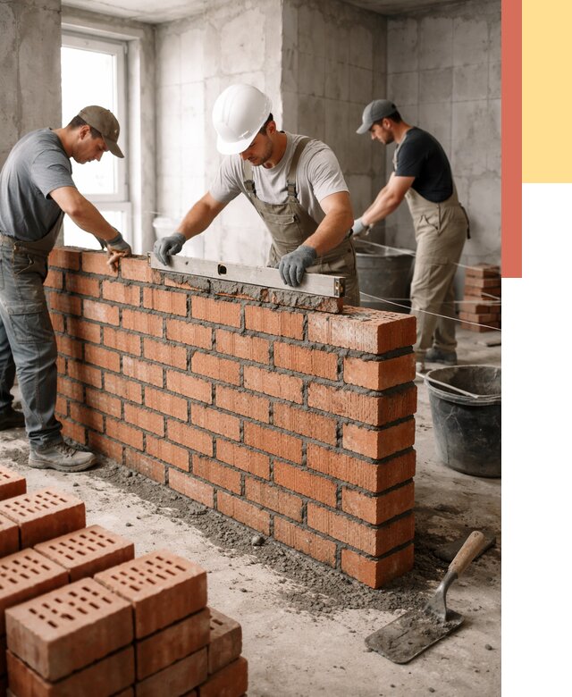 Кладка перегородок из кирпича в Киржаче от 3609 руб. за м² | ОТДЕЛОЧНИК-Крж