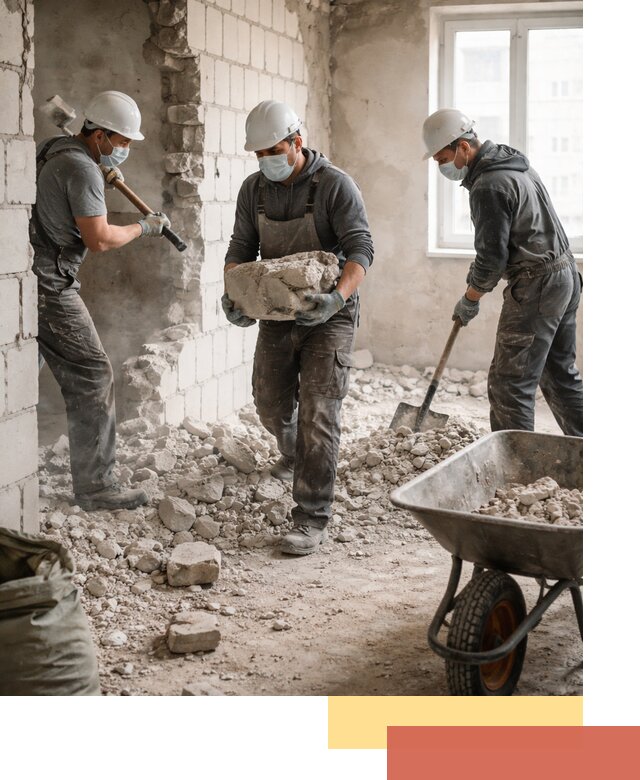 Демонтаж блочных перегородок в Киржаче быстро и аккуратно