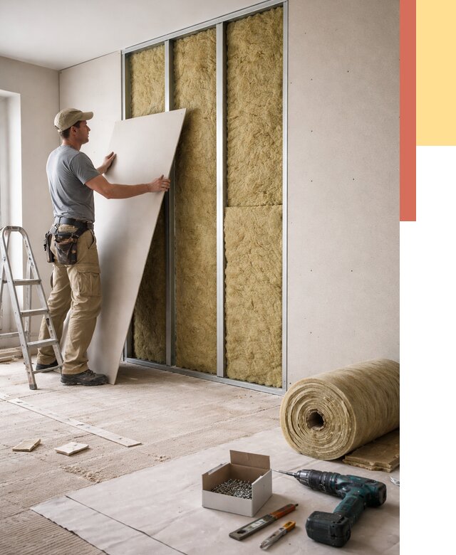 Перегородка из гипсокартона с шумоизоляцией в Киржаче от 3217 руб. | ОТДЕЛОЧНИК-Крж