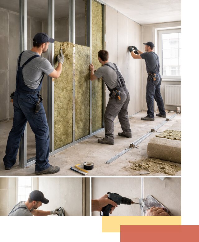 Перегородка из гипсокартона с шумоизоляцией в Киржаче — монтаж под ключ