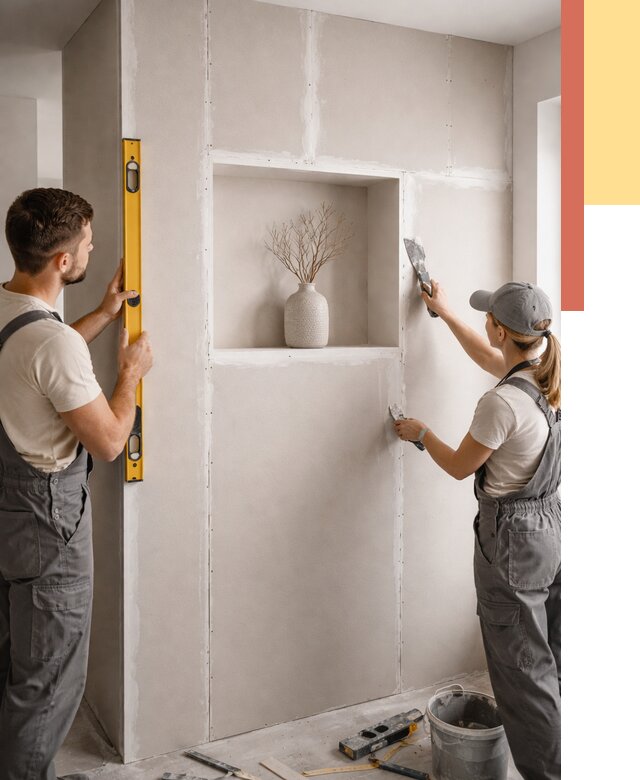 Перегородка из гипсокартона с нишей в Киржаче от 3351 руб. под ключ | ОТДЕЛОЧНИК-Крж