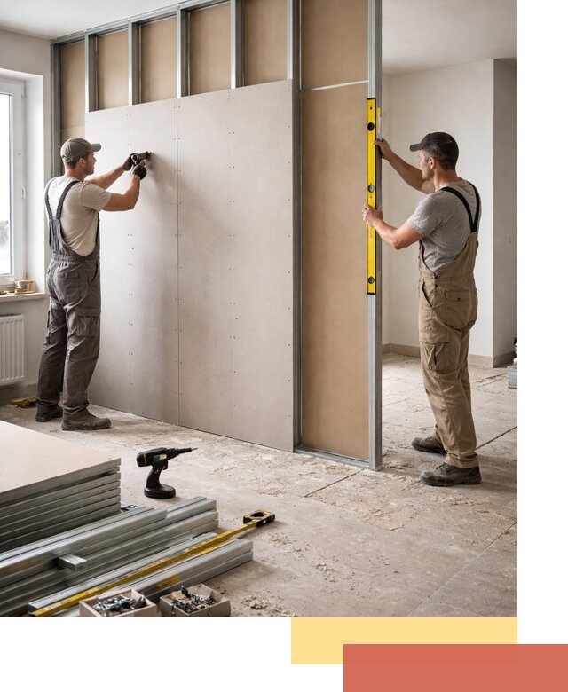 Зонирующая перегородка из гипсокартона под ключ в Киржаче