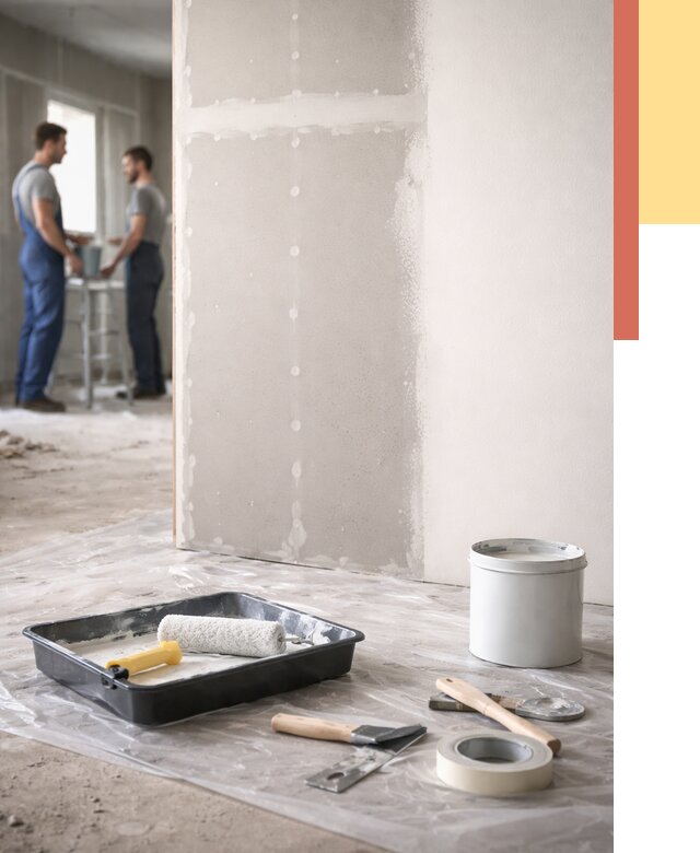 Покраска перегородок из гипсокартона в Киржаче от 4640 руб. под ключ | ОТДЕЛОЧНИК-Крж