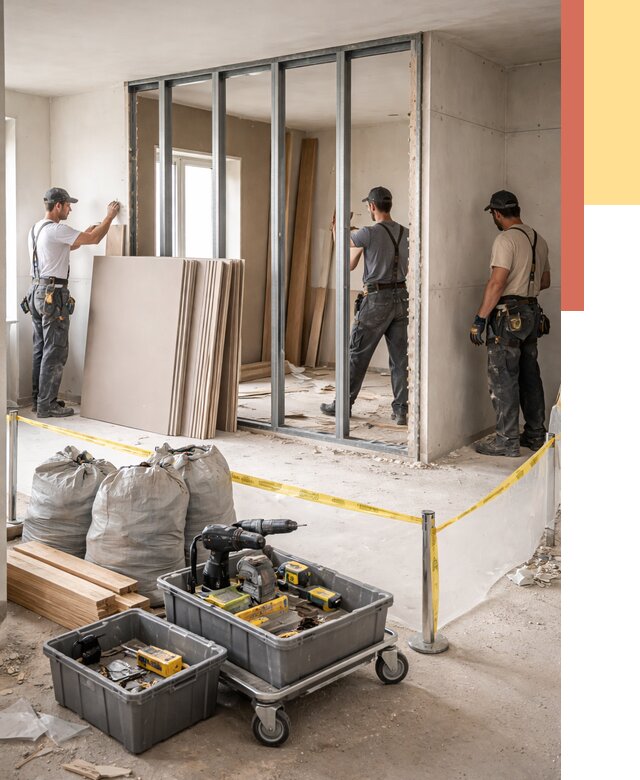 Перенос гипсокартонной перегородки в Киржаче под ключ от 4640 руб. | Демонтаж и монтаж – ОТДЕЛОЧНИК-Крж