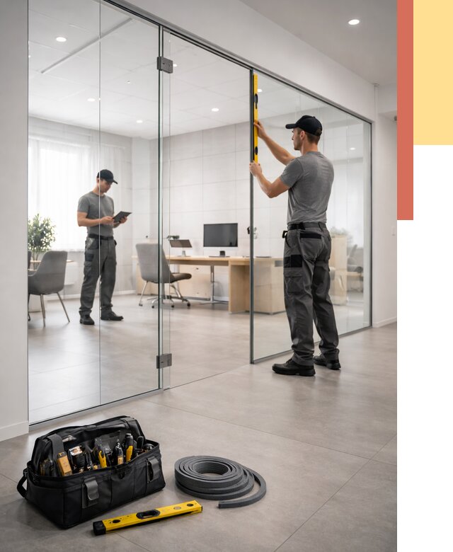 Цельностеклянные перегородки под ключ в Киржаче от 9795 руб. — монтаж и цены | ОТДЕЛОЧНИК-Крж