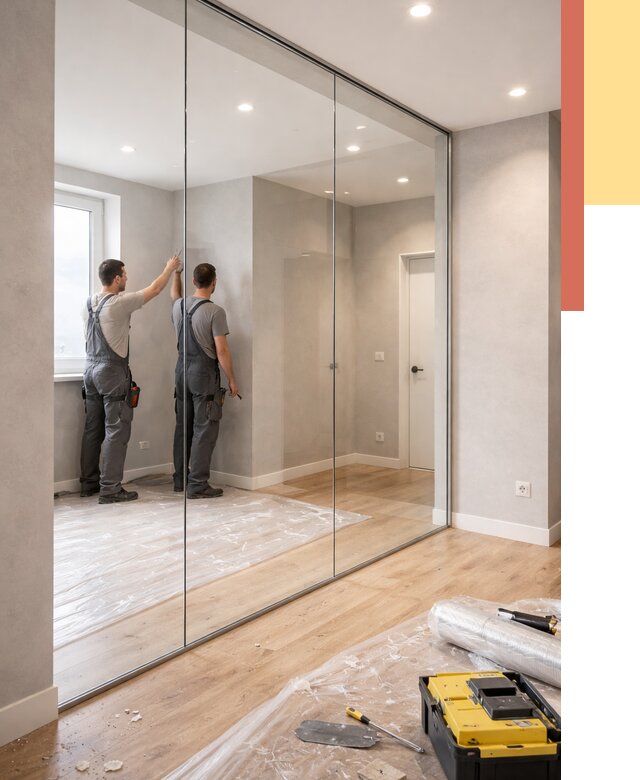 Безрамные стеклянные перегородки в Киржаче — монтаж от 9795 руб. | ОТДЕЛОЧНИК-Крж