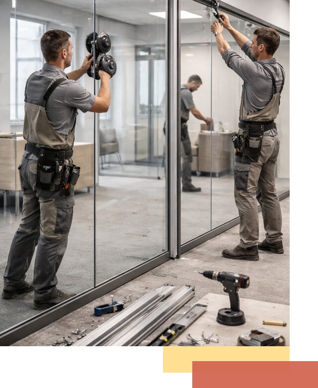 Стеклянные офисные перегородки под ключ в Киржаче