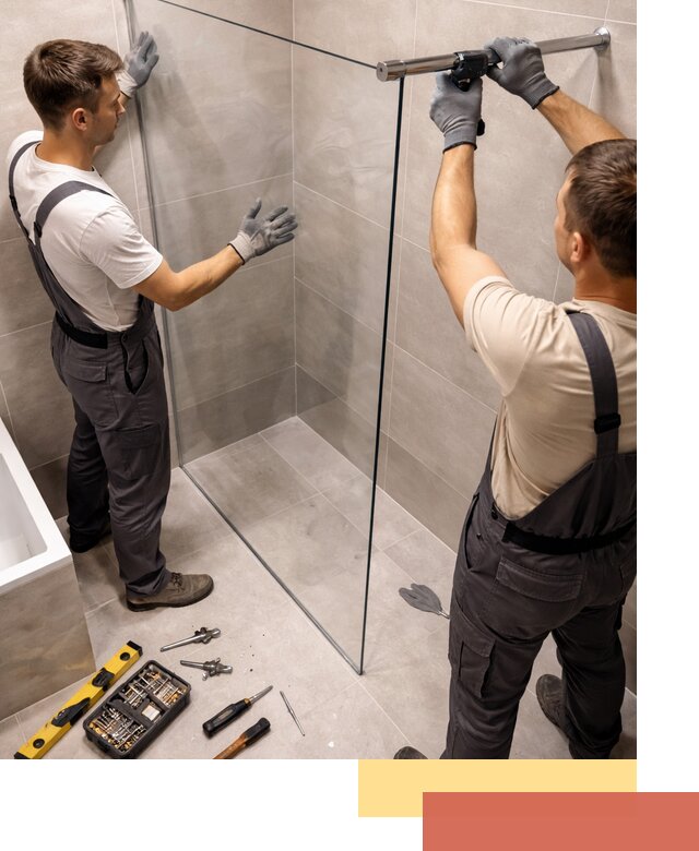 Стеклянные перегородки для душа в Киржаче — изготовление и монтаж