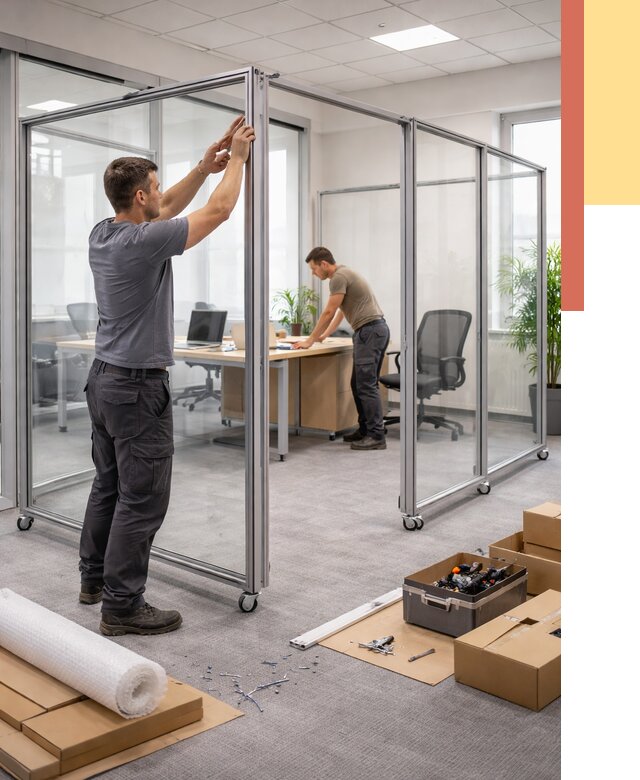 Мобильные офисные перегородки в Киржаче от 12888 руб. — установка под ключ | ОТДЕЛОЧНИК-Крж