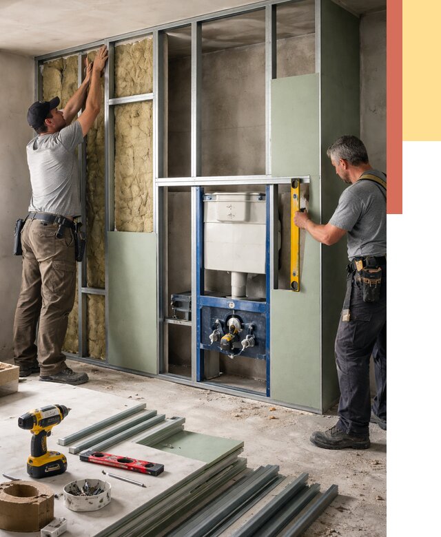 Установка сантехнических перегородок в Киржаче от 8764 руб. | ОТДЕЛОЧНИК-Крж