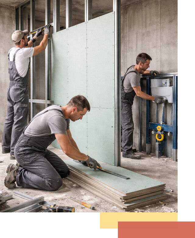 Монтаж и ремонт сантехнических перегородок в Киржаче