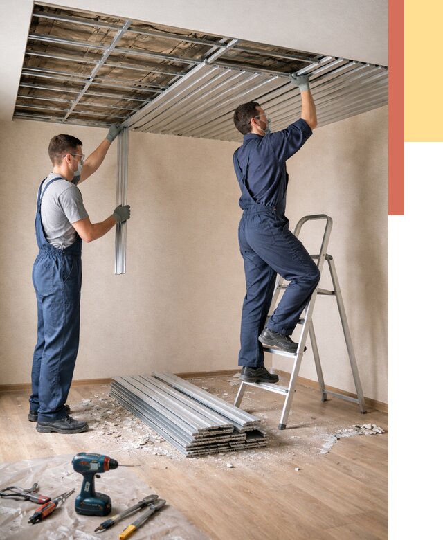 Демонтаж реечного потолка в Киржаче от 4640 руб. быстро и недорого | ОТДЕЛОЧНИК-Крж